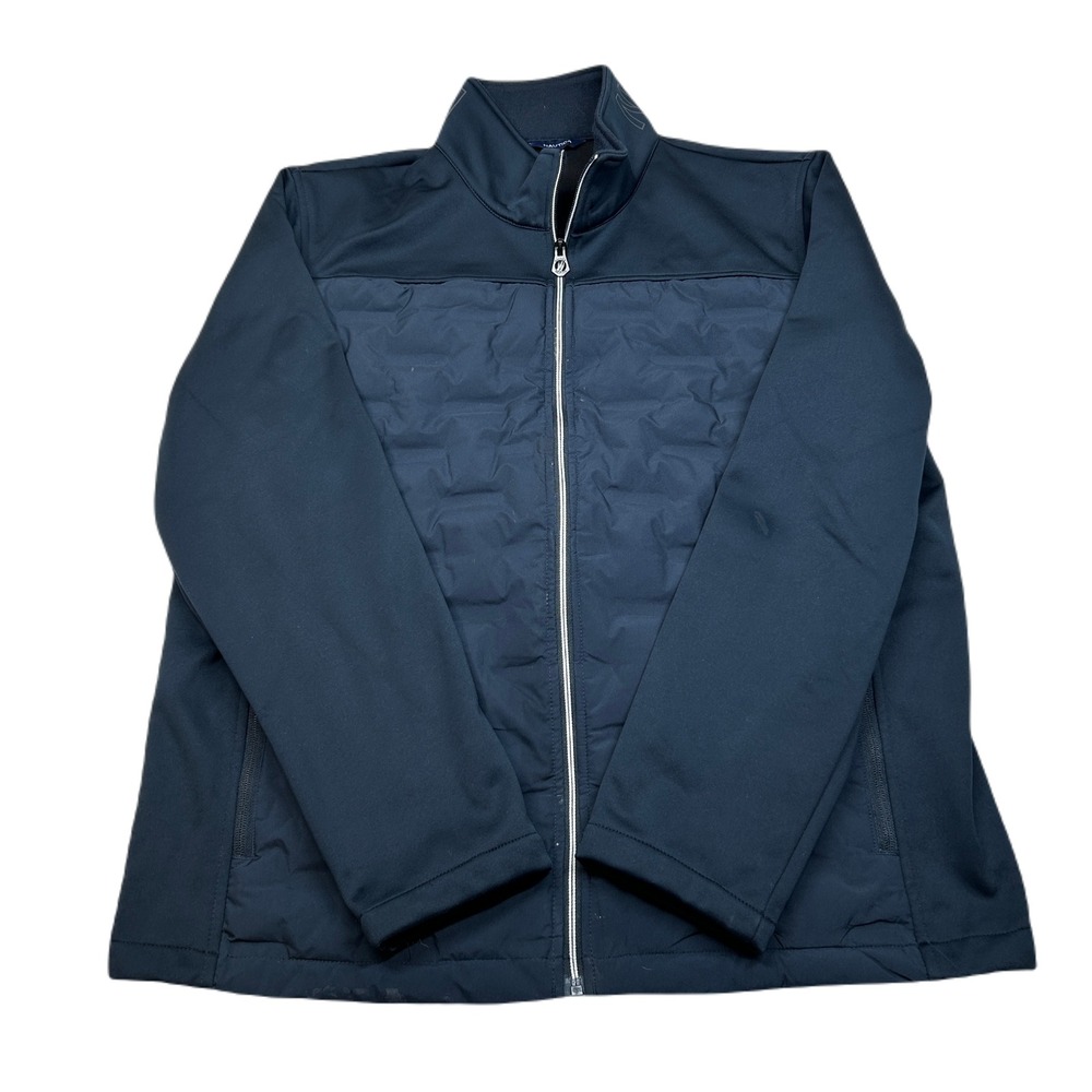 Nautica Media‎ Jacket Mens Large Blue Water Wind Resistant Active Stretch Puffer